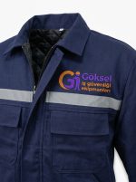 Göksel %100 Pamuk - Gabardin Kapitone Astarlı Kışlık İş Montu – Koyu Lacivert - Görsel 3
