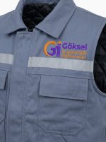 Göksel Gabardin Kapitone Astarlı Kışlık Kolsuz İş Yeleği – Gri - Görsel 3