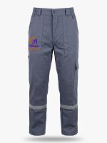 Göksel İş Güvenliği %100 Pamuk 7/7 Gabardin Reflektörlü Kışlık İş Pantolonu – Füme Gri