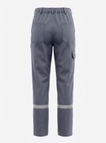 Göksel İş Güvenliği %100 Pamuk 7/7 Gabardin Reflektörlü Kışlık İş Pantolonu – Füme Gri - Görsel 2