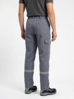 Göksel İş Güvenliği %100 Pamuk 7/7 Gabardin Reflektörlü Kışlık İş Pantolonu – Füme Gri - Görsel 6