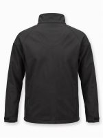 Erkek Siyah Softshell Rüzgar ve Su Geçirmez Polar Astarlı İş Montu - Görsel 2
