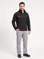 Erkek Siyah Softshell Rüzgar ve Su Geçirmez Polar Astarlı İş Montu - Görsel 5